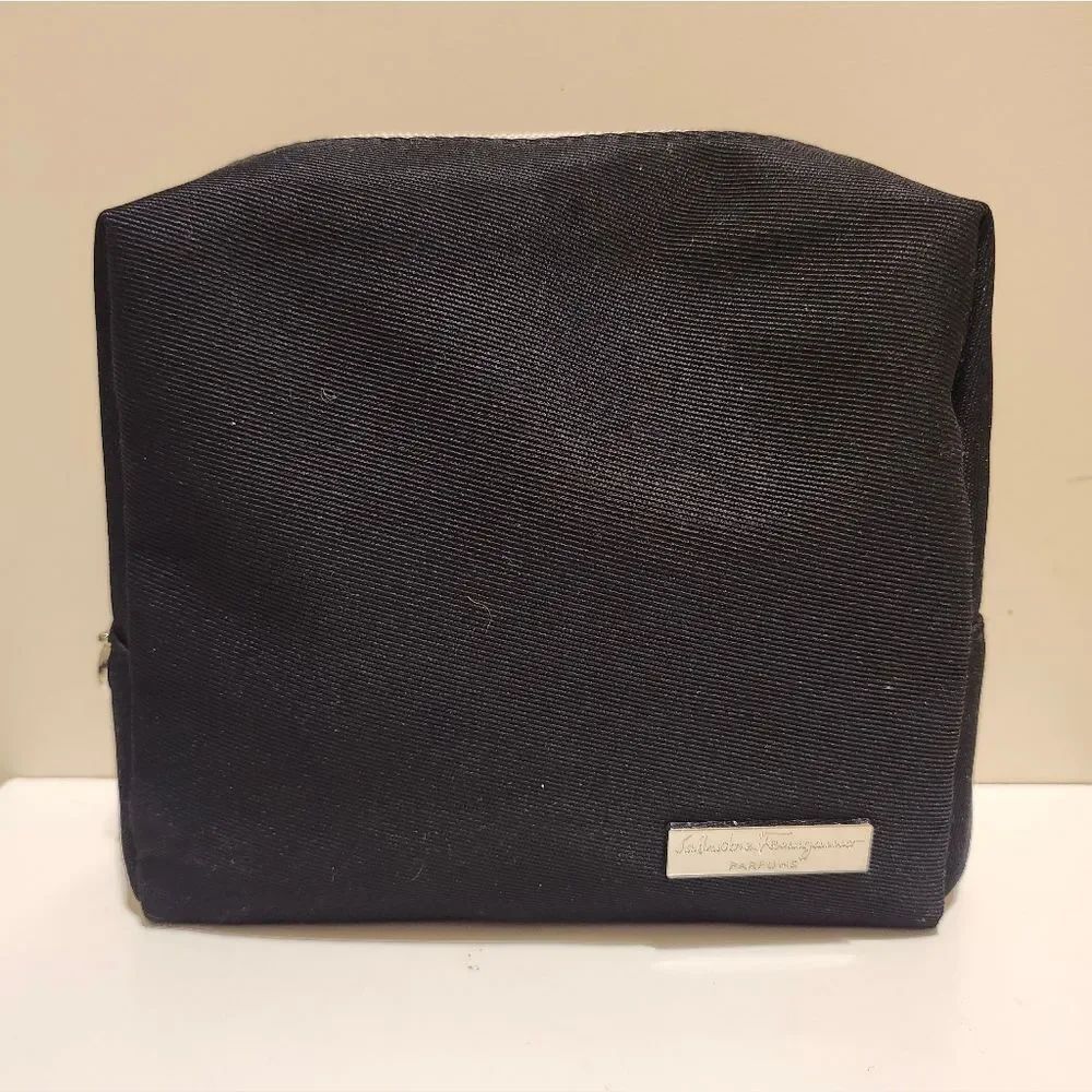 New Salvatore Ferragamo x Alitalia Business Class Canvas w/Gancini Amenity Bag